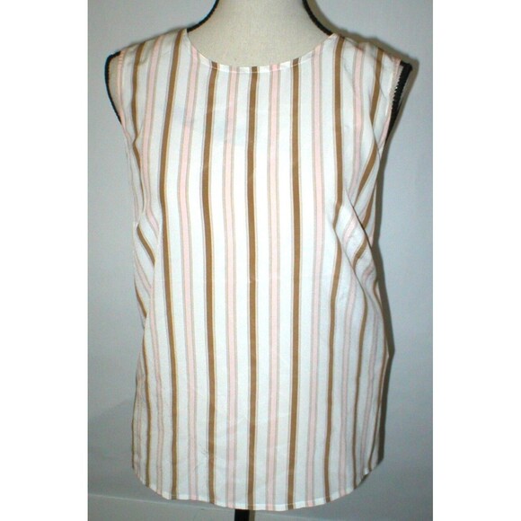 NWT $278 Worth New York Womens 4 Blouse Top Designer Silk Pink Brown White Work - Picture 1 of 5